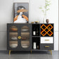 2-ladel gemanipuleerde houten sideboard Glam Stone Countertop Credenza met lamp voor restaurant