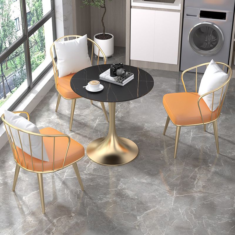 ダイニングルーム布張りの椅子ホームフェイクレザースラットバックダイニングチェア