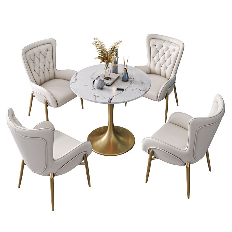 Round Golden Base Dining Table Glam Stone Table for Dining Room Clearhalo 'Dining Tables & Seating' 'Dining Tables' 'dining_table' 'furn' 'furn_dining_table' 'Furniture' 'Kitchen & Dining Furniture' 1200x1200_d89ee62b-8c7b-48c1-9bb3-f745e8d49ce5
