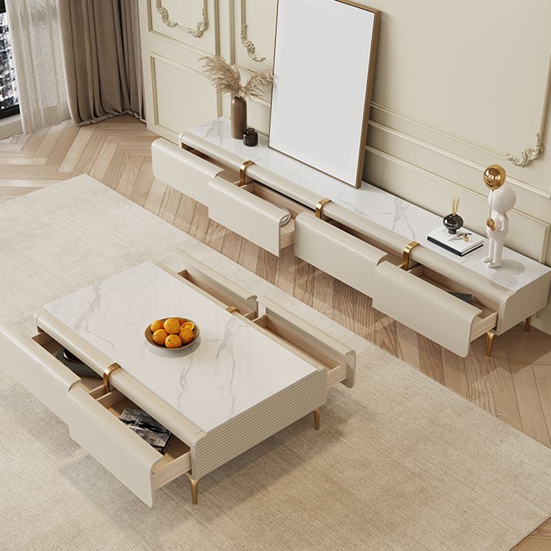 Enclosed Storage TV Media Console Glam Stand Console with 4 Drawers Clearhalo 'furn' 'furn_tv_stands_entertainment_centers' 'Furniture' 'Living Room Furniture' 'TV Stands & Entertainment Centers' 'TV Stands & Media Storage Furniture' 'tv_stands_entertainment_centers' 1200x1200_d89fe8fc-73bf-440c-967f-42396a31c73b