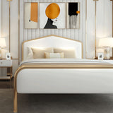 Luxurious Metallic Panel Bed 43.31" High Camelback Bed Frame Clearhalo 'Bedroom Furniture' 'Beds' 'furn' 'furn_beds' 'Furniture' 1200x1200_d8a05c02-be55-475b-8b8f-833b5480f779