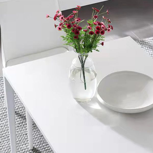 Simple White Kitchen Dining Table Sintered Stone Standard Dining Table with 4 Legs Base Clearhalo ' dining_table' 'Dining Tables & Seating' 'Dining Tables' 'Furniture' 'furniture_dining_table' 'Kitchen & Dining Furniture' 'kitchen&dining_furn' 'kitchen' 'kitchen_dining_table' 1200x1200_d8a09895-a21e-49ff-8f09-0ce3bffcbf80