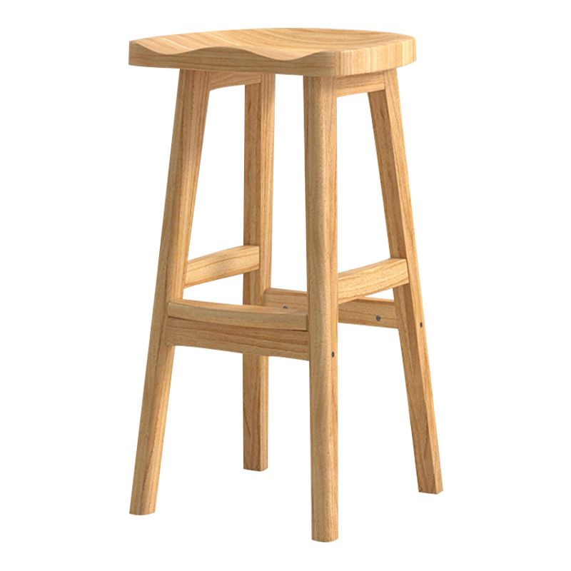 Solid Wood Modern Bar Stool Saddle Seat Backless Indoor Stool with Wood Legs Clearhalo 'Bar Furniture' 'Bar Stools' 'bar_stools' 'furn' 'furn_bar_stools' 'furniture_bar_stools' 'Kitchen & Dining Furniture' 'kitchen&dining_furn' 'kitchen' 'kitchen_furn' Furniture' 1200x1200_d8a21b1e-da11-4db5-8150-cfd3d01023f2