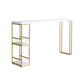 Mesa de bar fija estilo Glam, juego de mostrador rectangular de madera maciza de 1/3 piezas