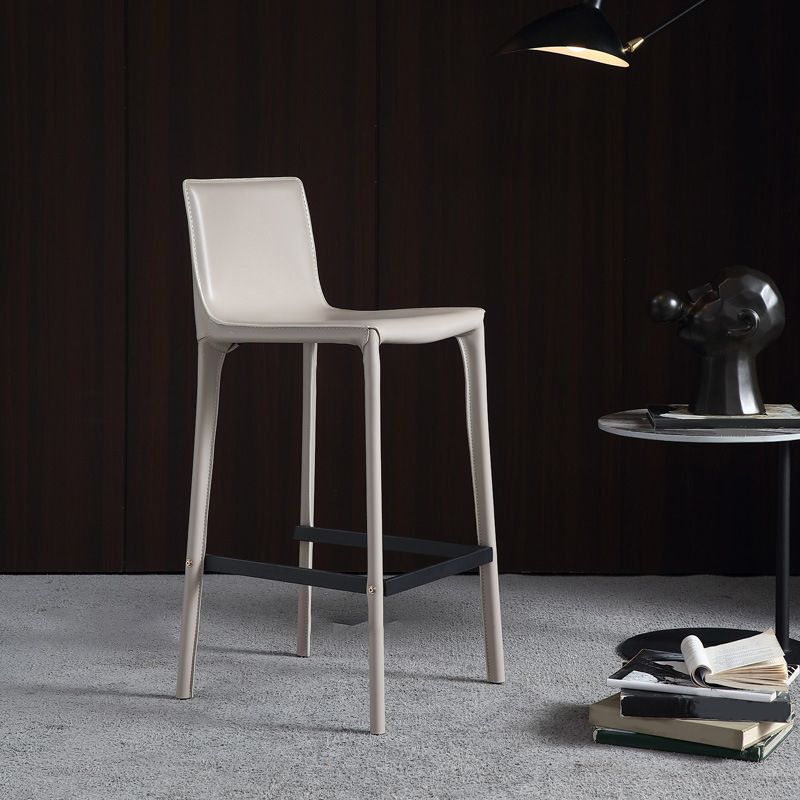 Contemporary Metal Base Bar Stool Armless Low Back Counter Stool Clearhalo 'Bar Furniture' 'Bar Stools' 'bar_stools' 'furn' 'furn_bar_stools' 'Furniture' 'Kitchen & Dining Furniture' 1200x1200_d8a3df42-33da-4104-9cb7-68bf4fa8fcf4