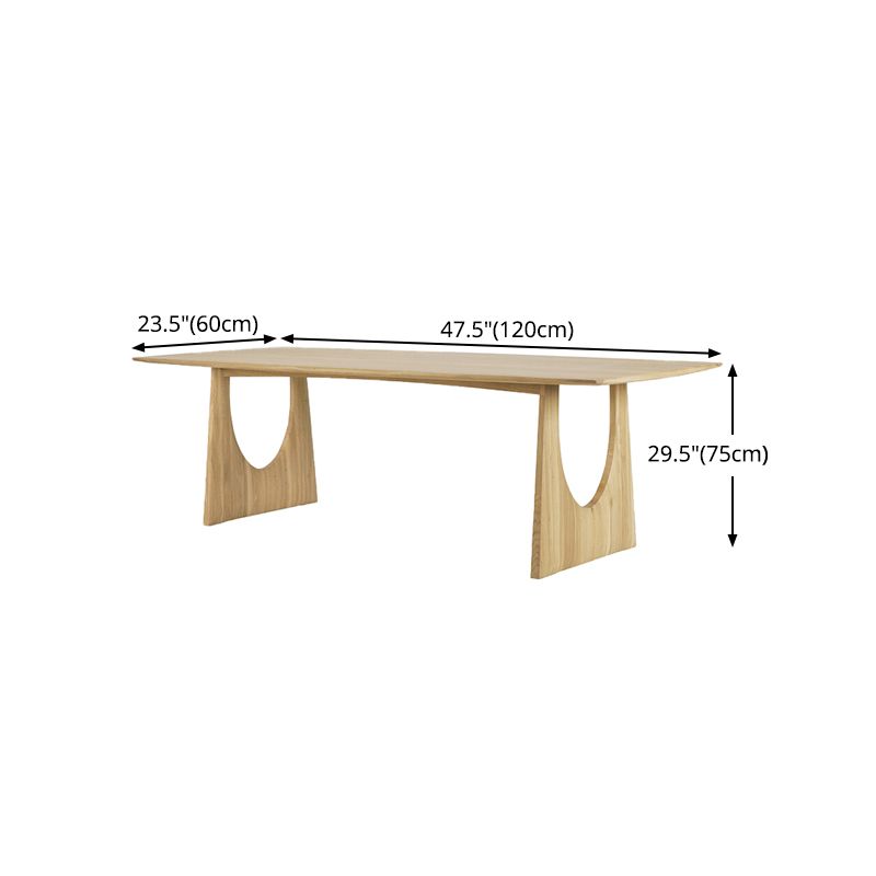 Rectangle Double Pedestal Modern Dining Table Solid Wood Fixed Table Clearhalo ' dining_table' 'Dining Tables & Seating' 'Dining Tables' 'furn' 'furn_dining_table' 'Furniture' 'furniture_dining_table' 'Kitchen & Dining Furniture' 'kitchen&dining_furn' 'kitchen' 'kitchen_dining_table' 1200x1200_d8a4498d-bde7-47cf-a088-9ff6e55ce94e