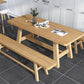 Modern Pine Trestle Dining Table Wood Rectangle Table in Natural Clearhalo 'Dining Tables & Seating' 'Dining Tables' 'dining_table' 'furn' 'furn_dining_table' 'Furniture' 'Kitchen & Dining Furniture' 1200x1200_d8a53ceb-b3dc-41e1-9756-d6e5db1ddf91
