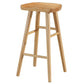 Modern Backless Armless Counter Stool Pine Wood Cafe Bar Stool with Pedal