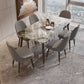 Rectangle Dining Table Set 1/2/5/7 Pieces Modern Indoor Dinette Set in Grey Clearhalo 'Dining Room Sets' 'Dining Tables & Seating' 'dining_room_set' 'furn' 'furn_dining_room_set' 'Furniture' 'Kitchen & Dining Furniture' 1200x1200_d8a68c7a-83a2-4d9b-b0dc-43a01184943d