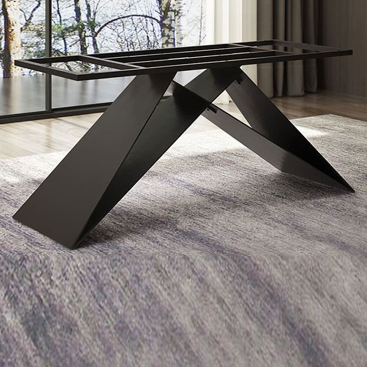 Industrial Dining Table Rectangle Wooden Top Dinner Table for Dining Room Clearhalo 'Dining Tables & Seating' 'Dining Tables' 'dining_table' 'furn' 'furn_dining_table' 'Furniture' 'Kitchen & Dining Furniture' 1200x1200_d8a742ca-17bb-4129-ab81-21f1c8d32d93