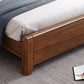 84.65 inch Wide Scandinavian Bed Frame Solid Wood Espresso Bed with Headboard