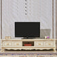 Glamber Marble TV Stand White Open Stalling TV Console con cajones