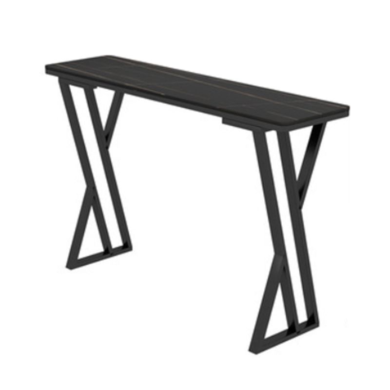 Industrielles 1/5-teiliges Bartisch-Set, rechteckiger Stein-Thekentisch mit hohen Hockern