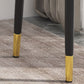 Silla de comedor de cuero Glam Parsons con patas de acero en acabado mate para el hogar