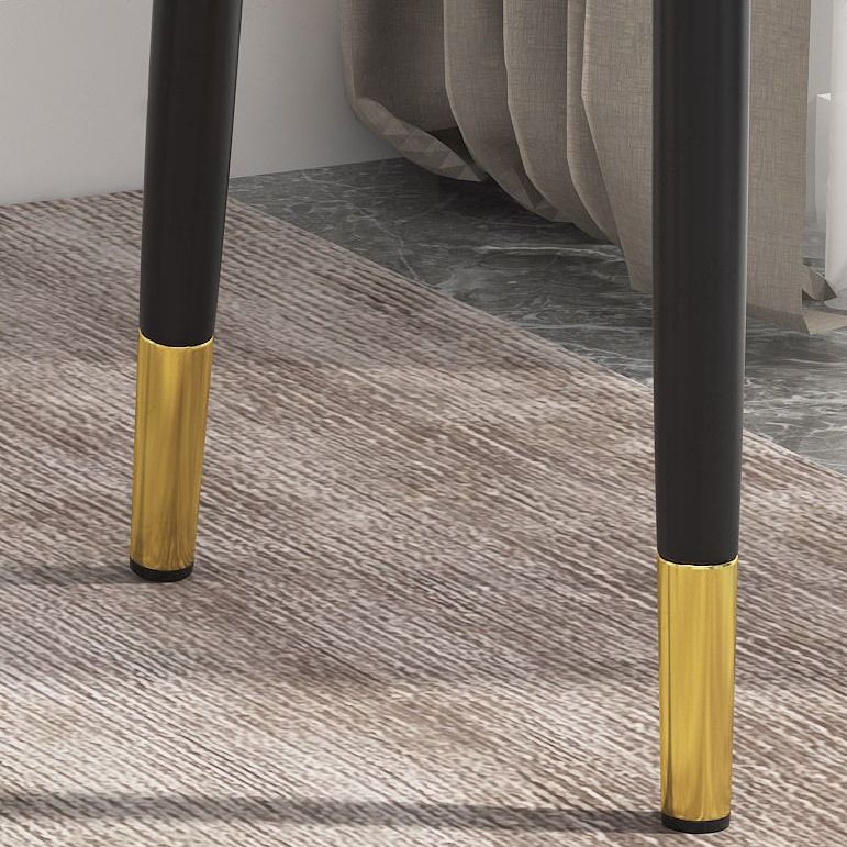 Silla de comedor de cuero Glam Parsons con patas de acero en acabado mate para el hogar