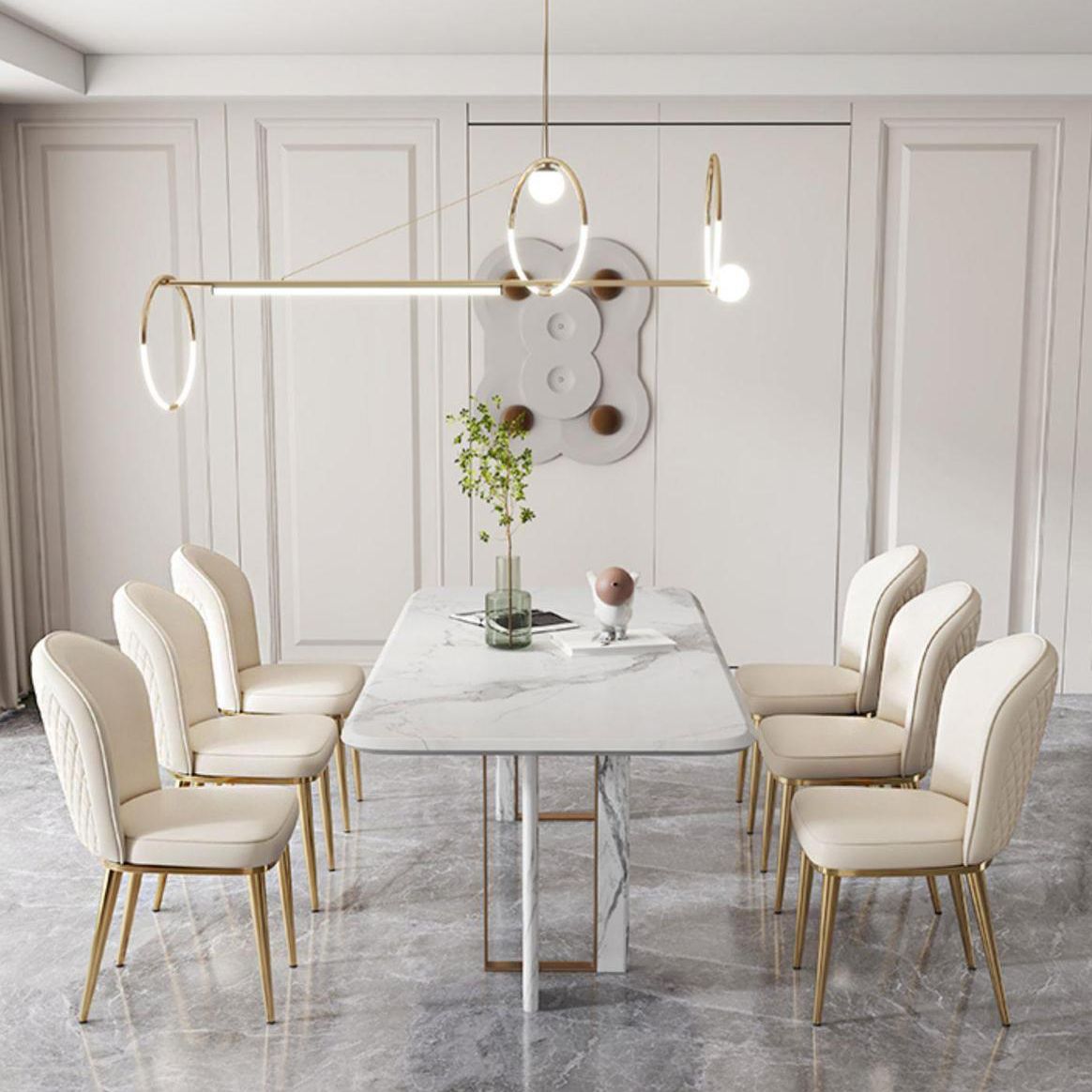 Kitchen Dining Chairs Faux Leather Side Chairs with Gold Metal Legs Clearhalo 'Dining Chairs' 'Dining Tables & Seating' 'dining_chair' 'furn' 'furn_dining_chair' 'Furniture' 'Kitchen & Dining Furniture' 1200x1200_d8ab7437-bf7c-4b66-9a97-9653ffe57835