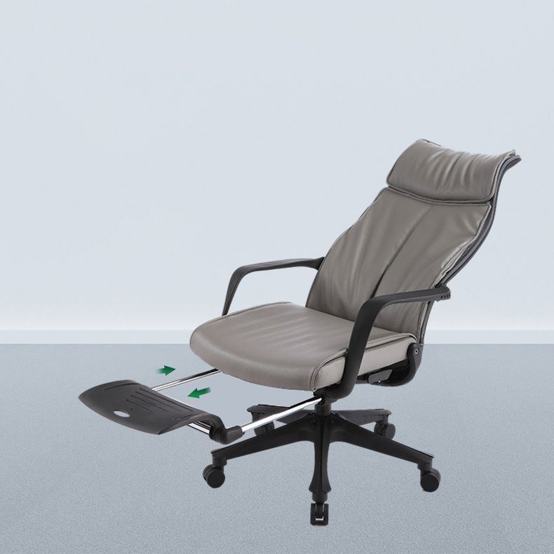 Sedia da ufficio a braccio fisso in fico in pelle posteriori in pelle ruote ergonomiche