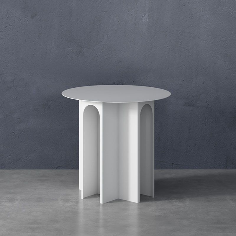 19.6"Tall Mid-Century Metal Round Top Side Table Pedestal End Table