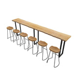 Solid Wood Top Bar Counter Industrial Rectangle Bar Counter with Black Base Clearhalo 'Bar Furniture' 'Bar Tables' 'bar_tables' 'Furniture' 'furniture_bar_tables' 'Kitchen & Dining Furniture' 1200x1200_d8ae1d58-96c7-473c-9279-cfa363849848