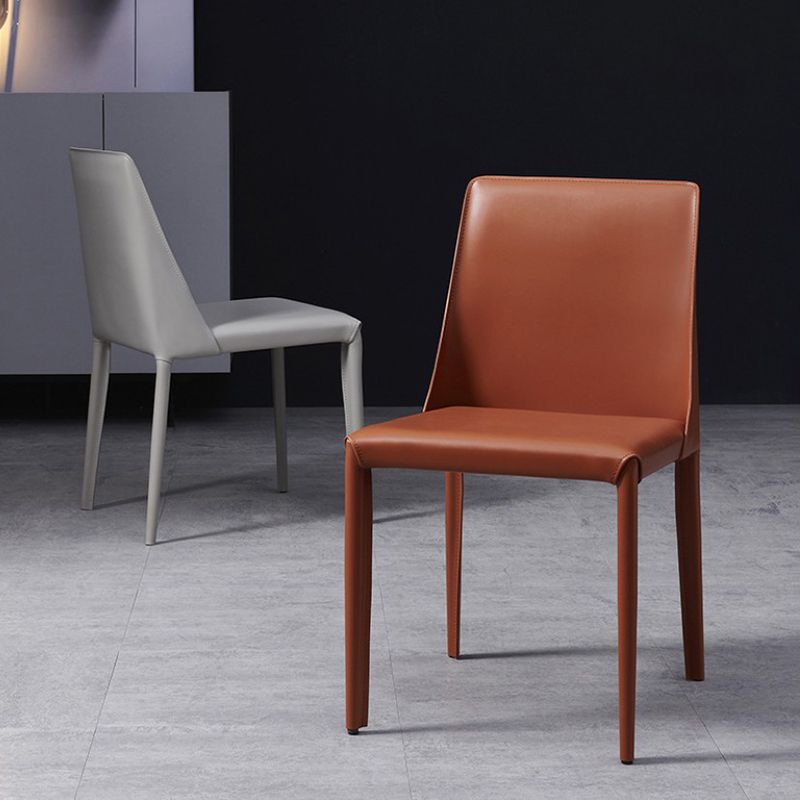 Minimalist Style Armless Solid Back Dining Side Chairs Leather Dining Chairs Clearhalo ' kitchen&dining_furn' 'Dining Chairs' 'Dining Tables & Seating' 'dining_chair' 'furn' 'furn_dining_chair' 'Furniture' 'furniture_dining_chair' 'Kitchen & Dining Furniture' 'kitchen' 1200x1200_d8afc6cd-64af-46e2-935f-50688f730f93