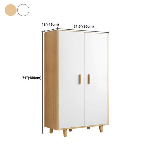 Contemporary Wardrobe Armoire Wooden Armoire with Doors and Legs