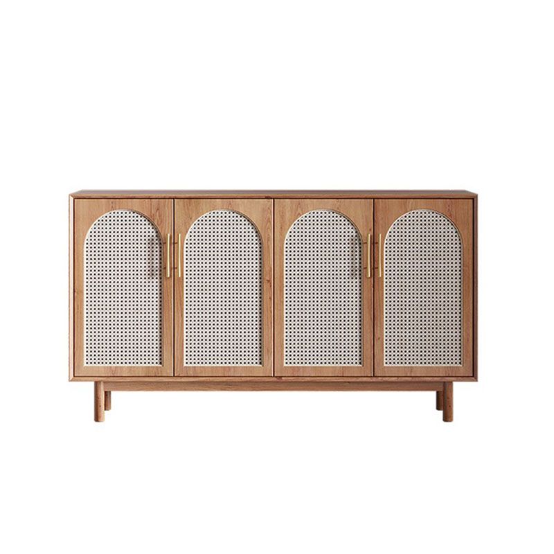 Modern Style Brown Wicker Sideboard Solid Wood Buffet Table for Dining Room Clearhalo 'buffet_sideboard' 'Buffets & Sideboards' 'furn' 'furn_buffet_sideboard' 'Furniture' 'Kitchen & Dining Furniture' 1200x1200_d8b1eb7c-2a23-4764-ac83-2c368690aa47