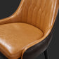 Nordic Glam Style Leather Dining Chair Kitchen Parsons Chair with Wooden Legs Clearhalo ' kitchen&dining_furn' 'Dining Chairs' 'Dining Tables & Seating' 'dining_chair' 'furn' 'furn_dining_chair' 'Furniture' 'furniture_dining_chair' 'Kitchen & Dining Furniture' 'kitchen' 1200x1200_d8b2a6fc-831a-4cd4-b837-750bcb6e6eff