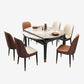 Modern Round Extendable Dining Table Stone Tabletop with Black Wood Legs Clearhalo 'Dining Tables & Seating' 'Dining Tables' 'dining_table' 'furn' 'furn_dining_table' 'Furniture' 'Kitchen & Dining Furniture' 1200x1200_d8b3c1d7-d161-420a-a585-4ff86f755118