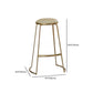 Glam Upholstered Dining Stool Metal Bar Stool with Gold Metal Base