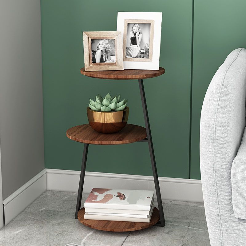 24.4" Tall Scandinavian Style Side End Table Metal Abstract Side Accent Table