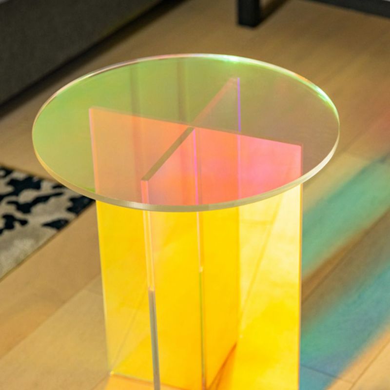 Tavolo laterale accento multicolori tavolo di plastica a forma rotonda per camera da letto