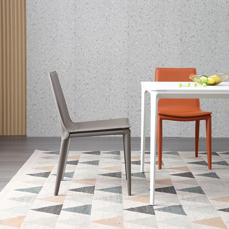 Contemporary Style Chair Kitchen Armless Chair with Metal Legs Clearhalo 'Dining Chairs' 'Dining Tables & Seating' 'dining_chair' 'Furniture' 'furniture_dining_chair' 'Kitchen & Dining Furniture' 1200x1200_d8b544b0-1b4a-4278-8679-1a0b7f95cb39