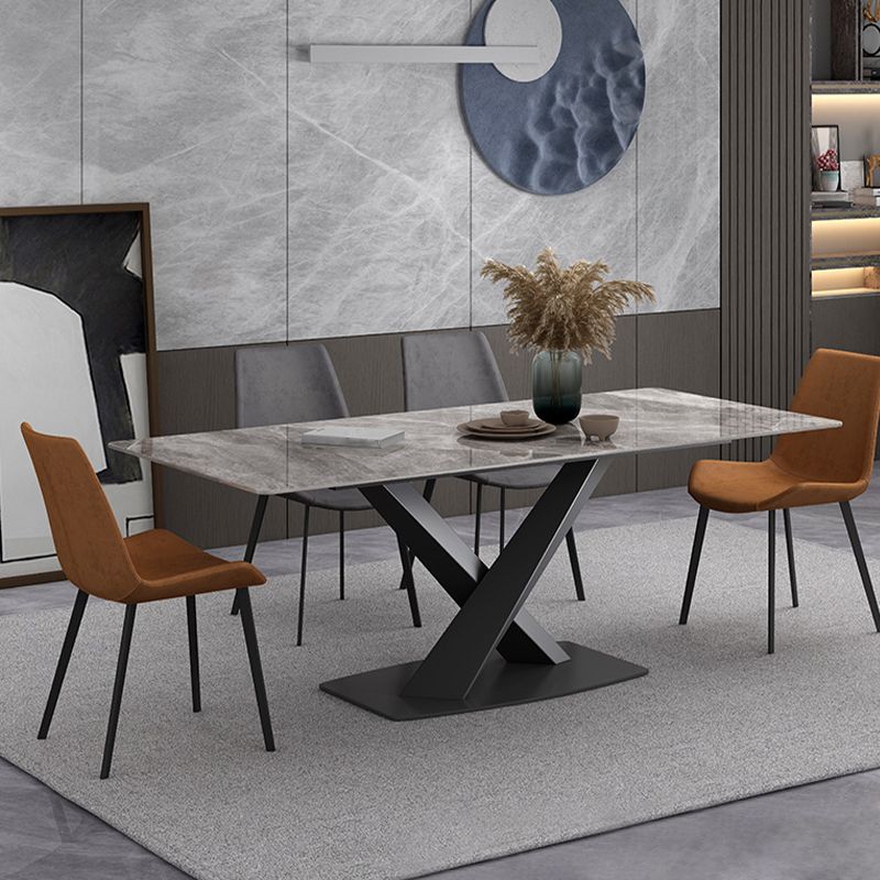 Contemporary 1/4/5/7 Pieces Dining Set Gray Sintered Stone Dining Table for Home Use Clearhalo 'Dining Room Sets' 'Dining Tables & Seating' 'dining_room_set' 'furn' 'furn_dining_room_set' 'Furniture' 'furniture_dining_room_set' 'Kitchen & Dining Furniture' 'kitchen&dining_furn' 'kitchen' 1200x1200_d8b79964-e250-4871-b549-0dbd24472875