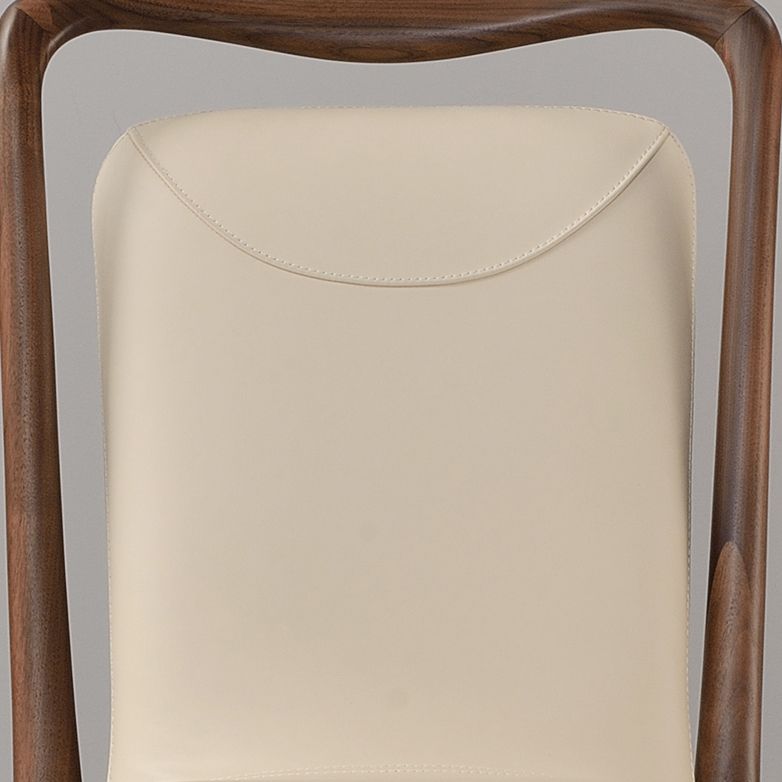 Dining Room Contemporary Walnut Wood Upholstered Solid Back Dining Chair Clearhalo 'Dining Chairs' 'Dining Tables & Seating' 'dining_chair' 'furn' 'furn_dining_chair' 'Furniture' 'Kitchen & Dining Furniture' 1200x1200_d8baf0fb-c750-4e27-8088-a1a26398b575