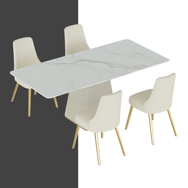 Nordic 1/5/6/7 Pieces Dining Set Rectangle Stone Dining Table for Dining Room Clearhalo 'Dining Room Sets' 'Dining Tables & Seating' 'dining_room_set' 'furn' 'furn_dining_room_set' 'Furniture' 'Kitchen & Dining Furniture' 1200x1200_d8bb3308-80e3-454e-aafd-cb9c715461ae