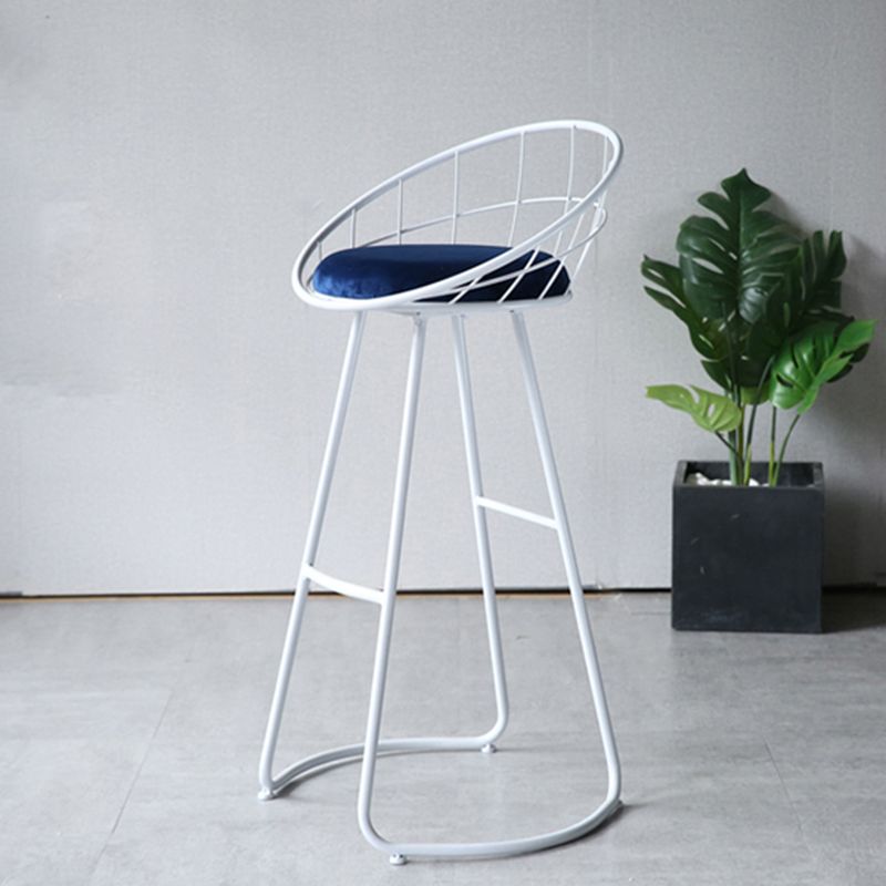 Contemporary Style Counter Stool Upholstered Bar Stool with Metal Base Clearhalo 'Bar Furniture' 'Bar Stools' 'bar_stools' 'furn' 'furn_bar_stools' 'Furniture' 'Kitchen & Dining Furniture' 1200x1200_d8bb4a03-bbb9-4524-bbba-788a2f4f81a1