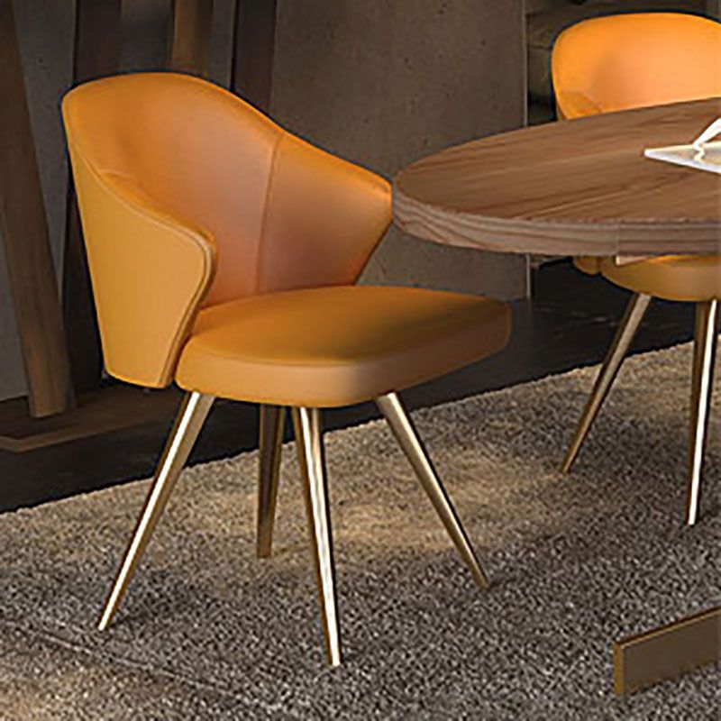 Glam Metal Dining Arm Chair Upholstered Side Chairs for Home Use Clearhalo ' kitchen&dining_furn' 'Dining Chairs' 'Dining Tables & Seating' 'dining_chair' 'furn' 'furn_dining_chair' 'Furniture' 'furniture_dining_chair' 'Kitchen & Dining Furniture' 'kitchen' 1200x1200_d8bb5341-7514-443a-aa4c-4c1da5e49695