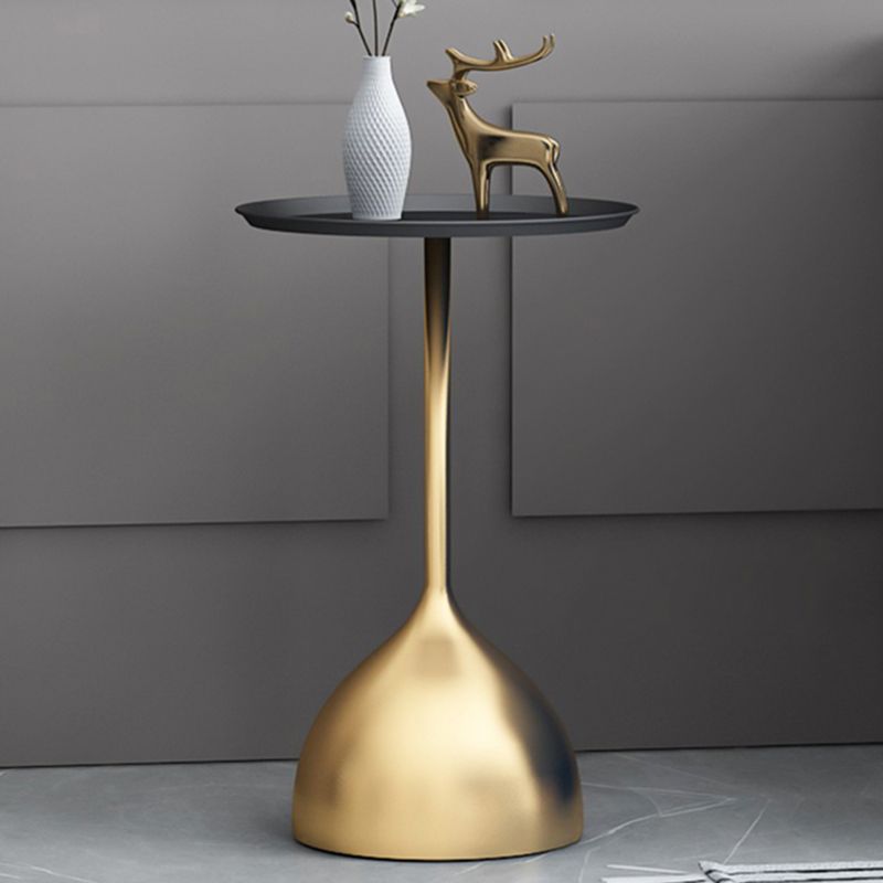 Modernistic Pedestal End Table Round End Table with Slate Top