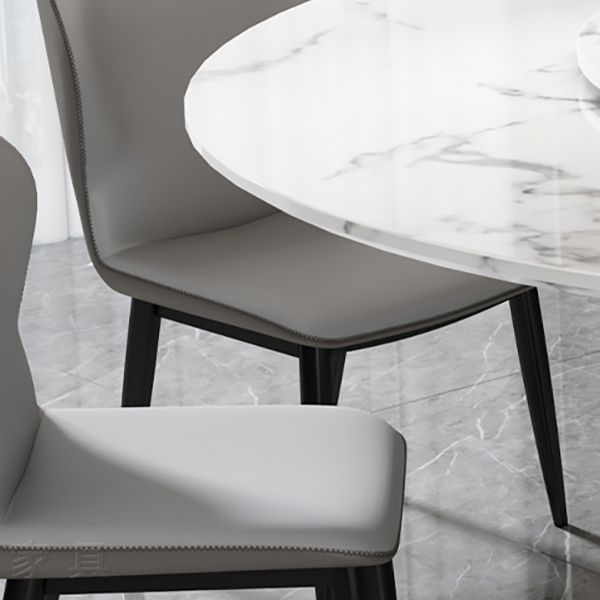 ストーンラウンドテーブルターンテーブル付きのコンテンポラリーダイニングサイトテーブル