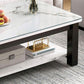 Table de cocktail rectangulaire à 4 pieds, table basse simple contemporaine avec étagère