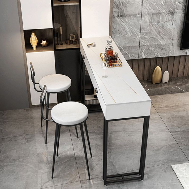 Table de la table à manger à l'accent Bistro Contemporary Table de barre de barre avec stockage