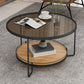 17.72" Tall Contemporary Style Cocktail Table Glass Top Round Coffee Table