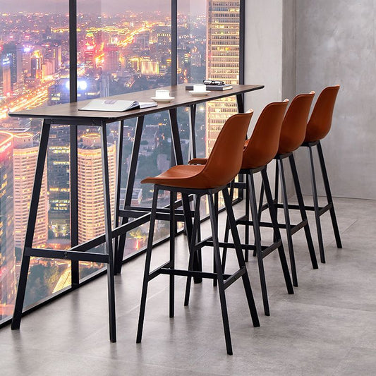 Leather Bar Stool Modern Backrest Counter Stool for Dining Room Clearhalo 'Bar Furniture' 'Bar Stools' 'bar_stools' 'furn' 'furn_bar_stools' 'Furniture' 'Kitchen & Dining Furniture' 1200x1200_d8bf5830-81f8-4839-81e4-7eab130e048d