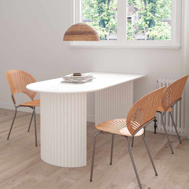 Modern Style White Dining Table Wood Dining Table with Double Pedestal Base Clearhalo ' dining_table' 'Dining Tables & Seating' 'Dining Tables' 'furn' 'furn_dining_table' 'Furniture' 'furniture_dining_table' 'Kitchen & Dining Furniture' 'kitchen&dining_furn' 'kitchen' 'kitchen_dining_table' 1200x1200_d8bfb0f6-1f4b-447a-8ed9-154cdd35e567