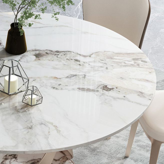 1/4/5/7 Pieces Stainless Steel Dining Table Set with Sintered Stone Top Modern Dinette Set Clearhalo 'Dining Room Sets' 'Dining Tables & Seating' 'dining_room_set' 'furn' 'furn_dining_room_set' 'Furniture' 'furniture_dining_room_set' 'Kitchen & Dining Furniture' 'kitchen&dining_furn' 'kitchen' 1200x1200_d8c29f72-967d-4594-82c7-5c274bf2da69