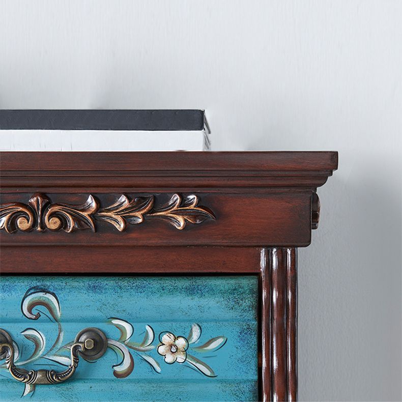 Industrial Side Cabinet in Solid Wood with 7 Drawers Bracket Legs Accent Chest Clearhalo 'Cabinets & Chests' 'cabinets_chests' 'furn' 'furn_cabinets_chests' 'Furniture' 'Living Room Furniture' 1200x1200_d8c2fc0f-9921-4577-996f-30b2d450fd2d