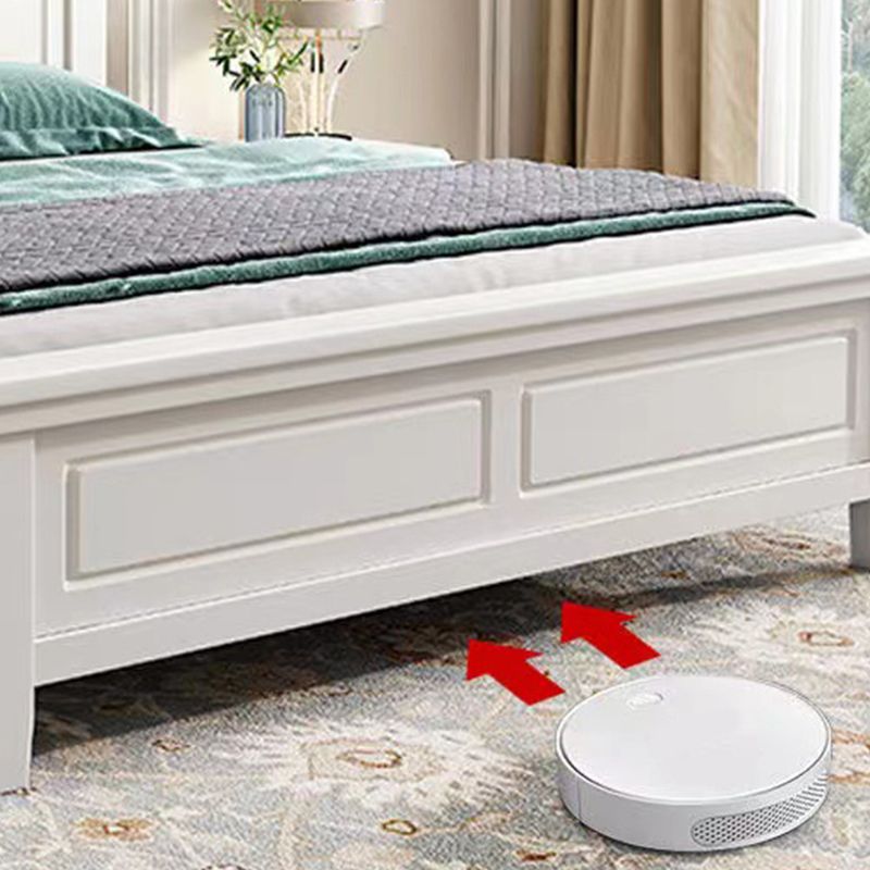 84.65 inch Wide Traditional Panel Bed Solid Wood Bed Frame with Headboard