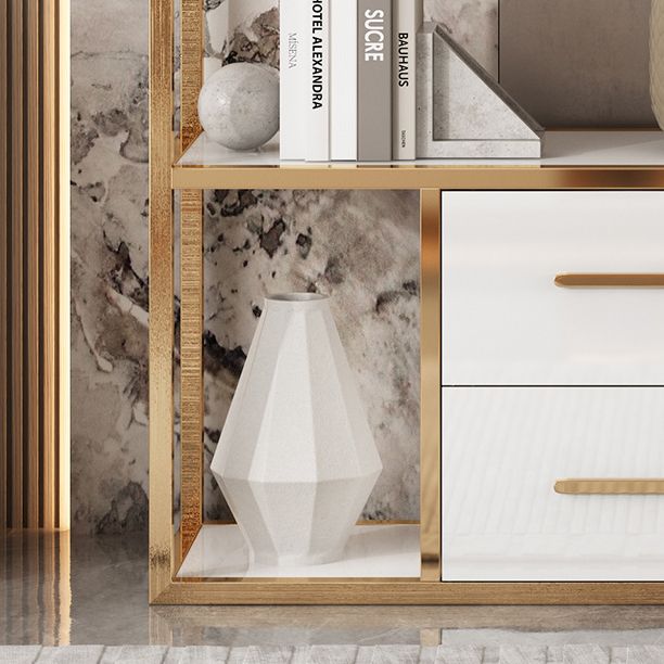 Glam Style Bookshelf Open Back Bookcase for Home Office and Study Room Clearhalo 'Bookcases' 'furn' 'furn_bookcases' 'Furniture' 'furniture_bookcases' 'Office Furniture' 1200x1200_d8c4a3a0-e12d-46af-b9b4-6500748a3174