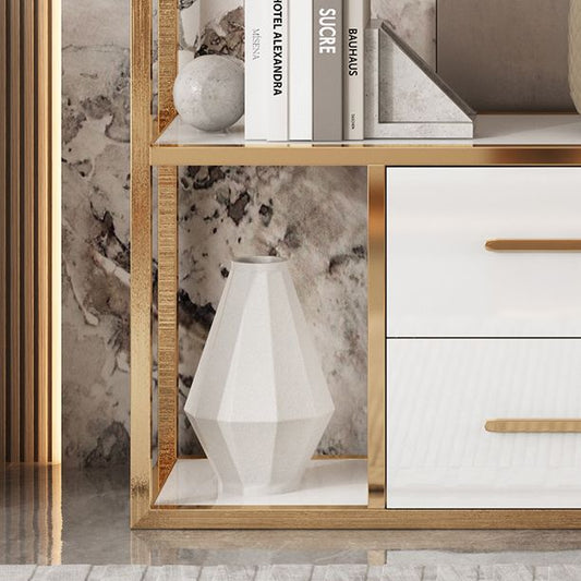 Glam Style Bookshelf Open Back Bookcase for Home Office and Study Room Clearhalo 'Bookcases' 'furn' 'furn_bookcases' 'Furniture' 'furniture_bookcases' 'Office Furniture' 1200x1200_d8c4a3a0-e12d-46af-b9b4-6500748a3174