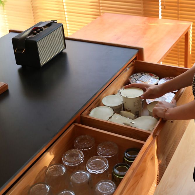 Sala da pranzo cucina tavolo da isola moderna tavolo da preparazione in legno con cassetto